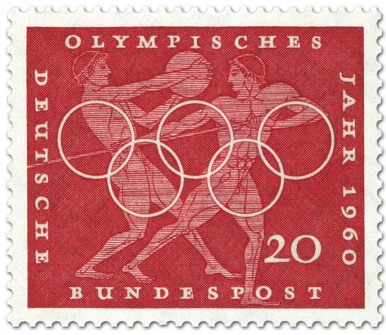 Briefmarke: Diskuswerfen und Speerwerfen (Olympisches Jahr 1960)