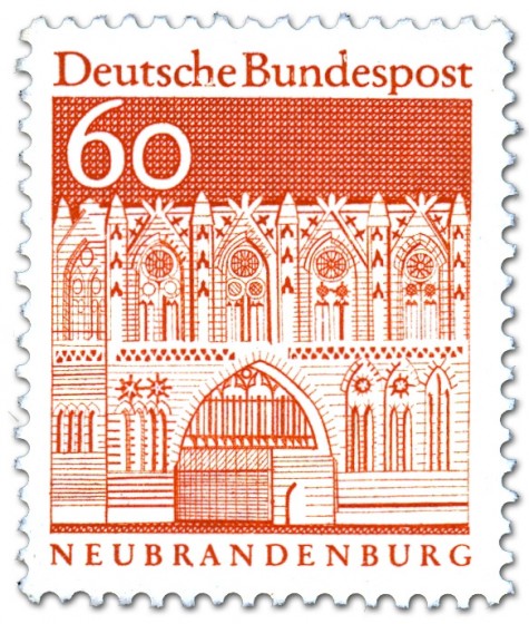 Briefmarke: Treptower Tor in Neubrandenburg