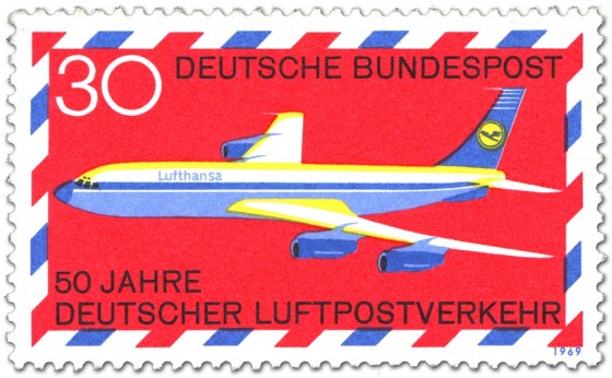 Briefmarke: Boing 707 Lufthansa