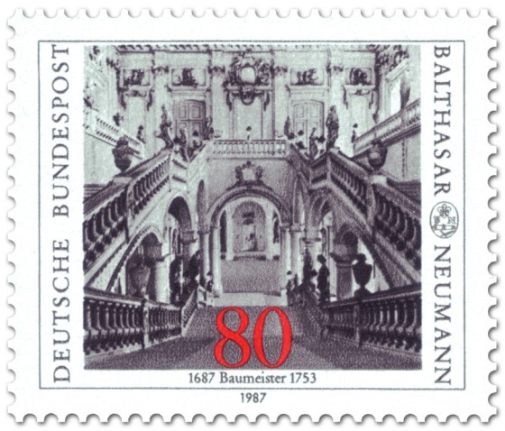 Briefmarke: Barock-Treppenhaus von Balthasar Neumann (Baumeister)