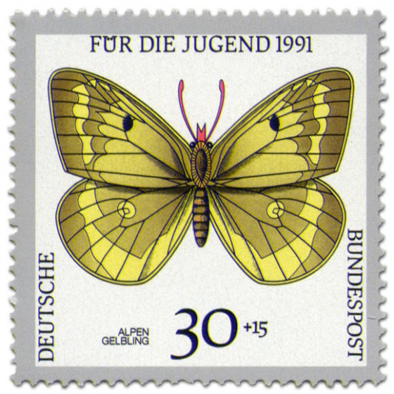 Briefmarke: Schmetterling Alpen Gelbling